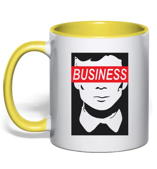 Чашка с цветной ручкой Thomas Shelby Лимонный фото