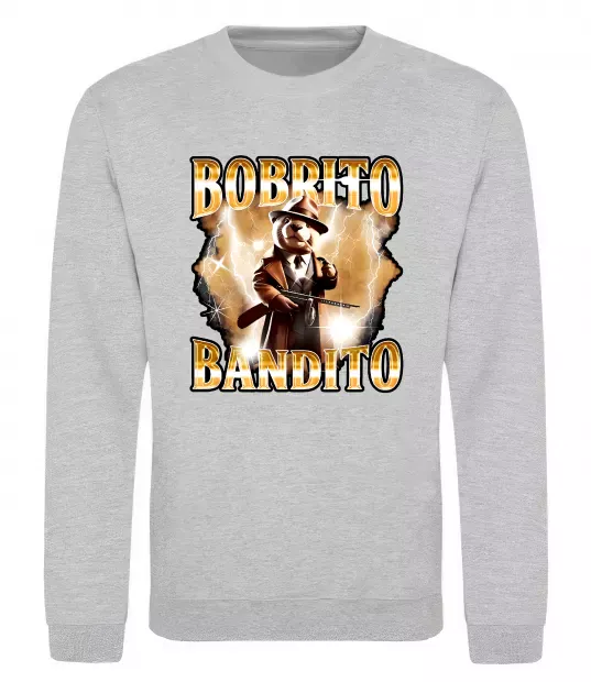 Світшот Bobrito bandito Сірий меланж фото