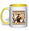 Чашка з кольоровою ручкою Bobrito bandito Лимонний фото