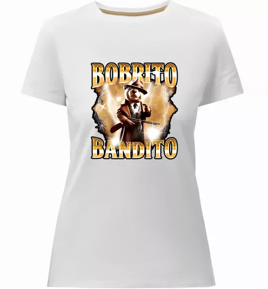 Женская премиум футболка Bobrito bandito Белый фото