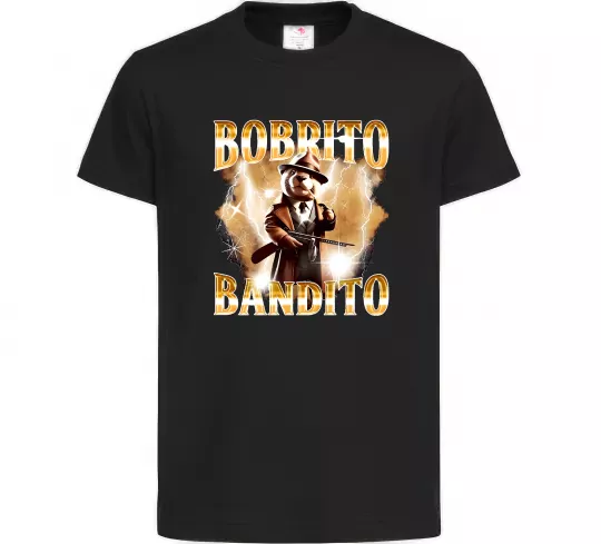 Детская футболка Bobrito bandito Черный фото