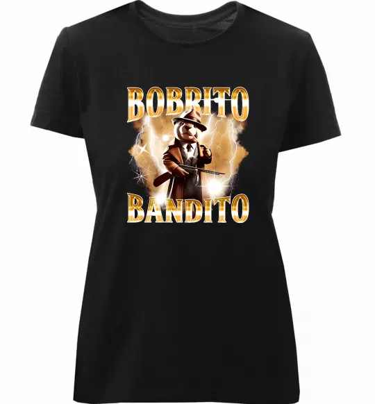 Женская премиум футболка Bobrito bandito Черный фото