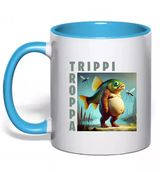 Чашка с цветной ручкой Trippi Troppa Голубой фото