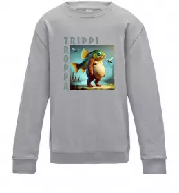 Детский Свитшот Tung tung tung sahur Серый меланж фото Детский Свитшот Tung tung tung sahur Серый меланж фото