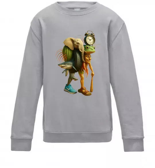 Дитячий світшот Trippa Troppa Tralala Lirilì Rilà Tung Tung Сірий меланж фото