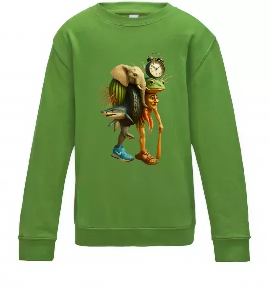 Дитячий світшот Trippa Troppa Tralala Lirilì Rilà Tung Tung Лаймовий фото