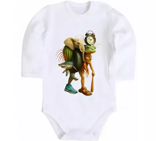 Дитячий бодік Trippa Troppa Tralala Lirilì Rilà Tung Tung Білий фото