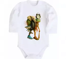 Детский боди Tung tung tung sahur Белый фото Детский боди Tung tung tung sahur Белый фото