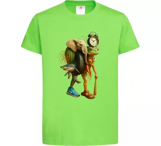 Дитяча футболка Trippa Troppa Tralala Lirilì Rilà Tung Tung Лаймовий фото