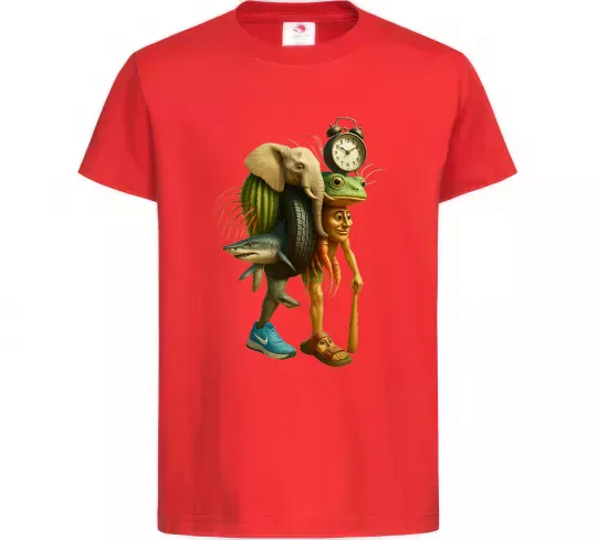 Дитяча футболка Trippa Troppa Tralala Lirilì Rilà Tung Tung Червоний фото