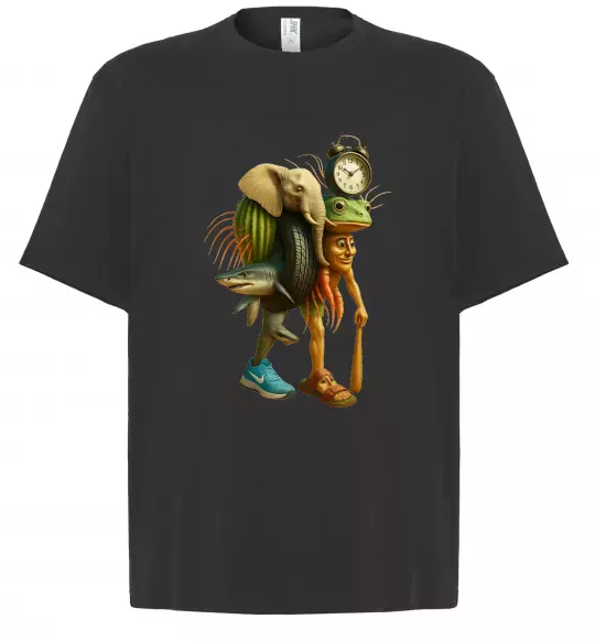 Футболка Оверсайз Trippa Troppa Tralala Lirilì Rilà Tung Tung Черный фото