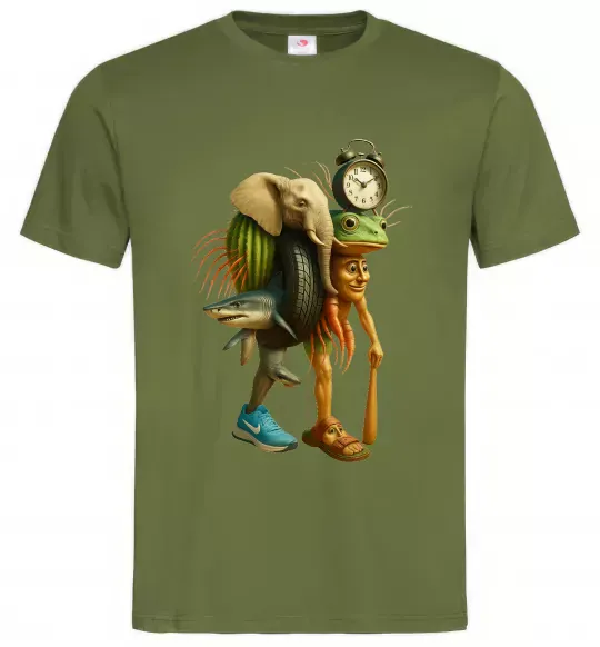 Чоловіча футболка Trippa Troppa Tralala Lirilì Rilà Tung Tung Оливковий фото