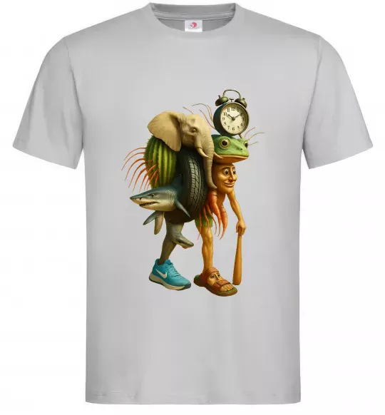 Чоловіча футболка Trippa Troppa Tralala Lirilì Rilà Tung Tung Сірий фото