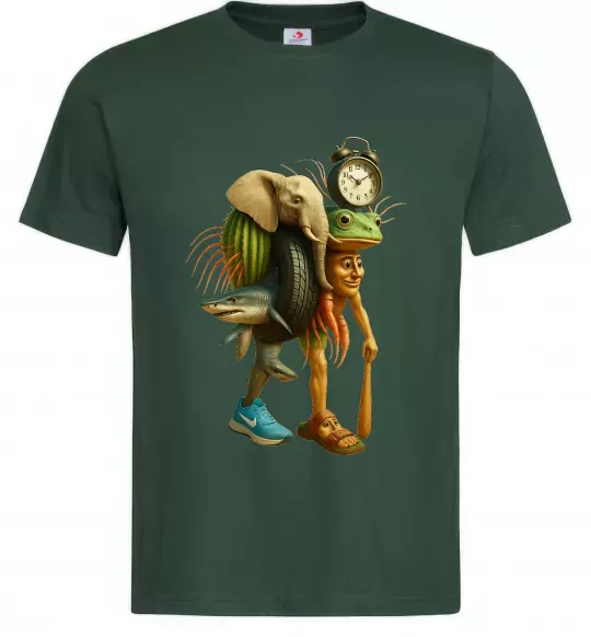 Чоловіча футболка Trippa Troppa Tralala Lirilì Rilà Tung Tung Темно-зелений фото