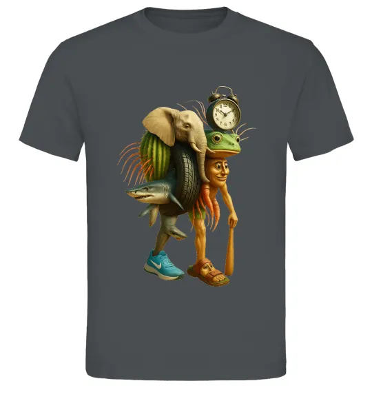 Чоловіча футболка Trippa Troppa Tralala Lirilì Rilà Tung Tung Графіт фото