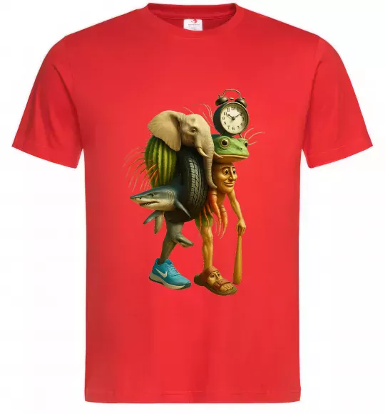 Чоловіча футболка Trippa Troppa Tralala Lirilì Rilà Tung Tung Червоний фото