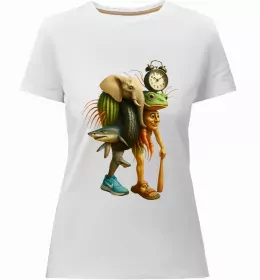 Женская премиум футболка Tung tung tung sahur Черный фото