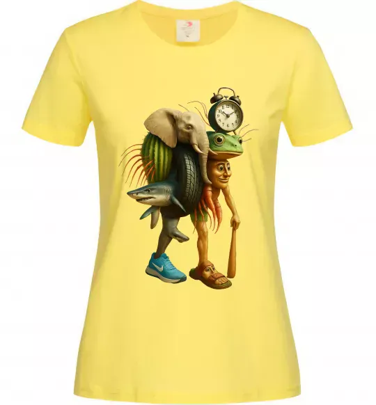 Жіноча футболка Trippa Troppa Tralala Lirilì Rilà Tung Tung Лимонний фото