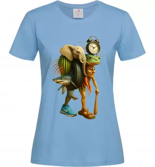 Жіноча футболка Trippa Troppa Tralala Lirilì Rilà Tung Tung Блакитний фото