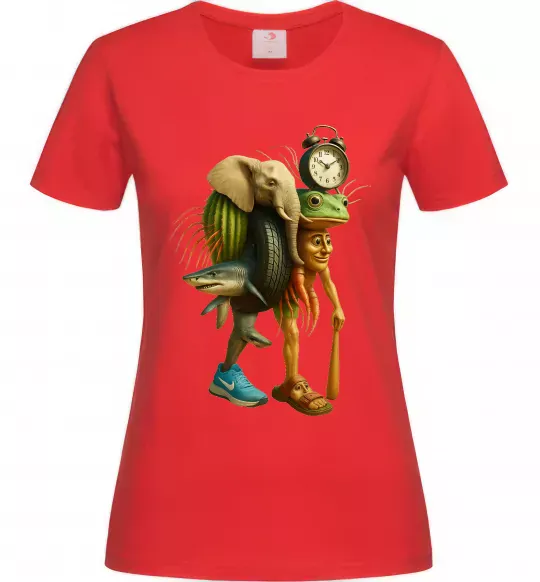 Жіноча футболка Trippa Troppa Tralala Lirilì Rilà Tung Tung Червоний фото