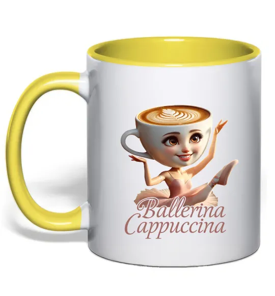 Чашка с цветной ручкой Ballerina Cappucina Лимонный фото