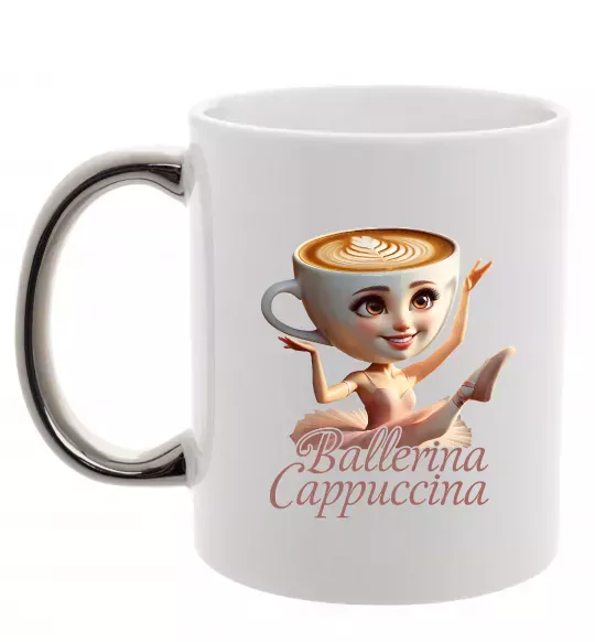 Чашка з кольоровою ручкою Ballerina Cappucina Срібло фото