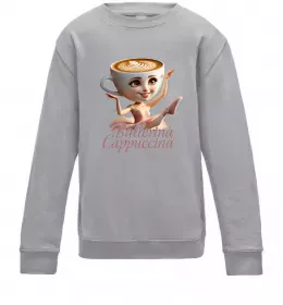 Детский Свитшот Tung tung tung sahur Серый меланж фото Детский Свитшот Tung tung tung sahur Серый меланж фото