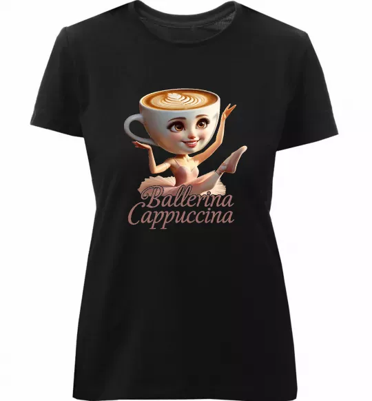 Жіноча преміум футболка Ballerina Cappucina Чорний фото
