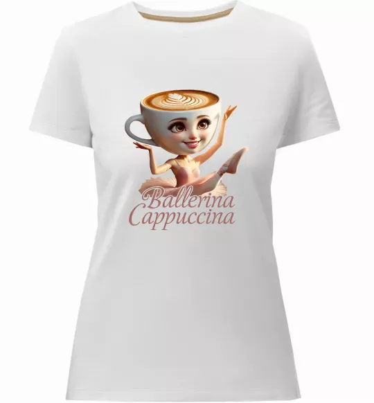 Жіноча преміум футболка Ballerina Cappucina Білий фото