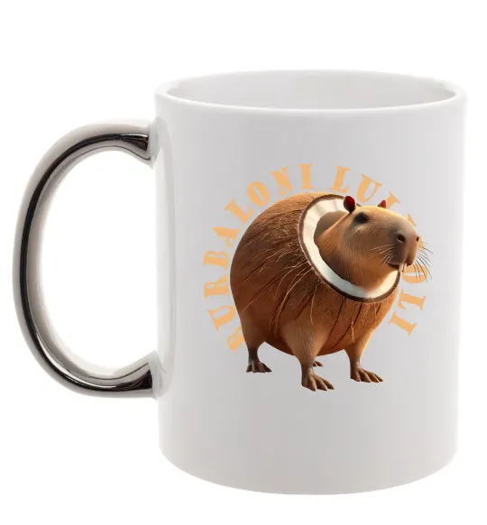 Чашка з кольоровою ручкою Burbaloni luliloli Срібло фото