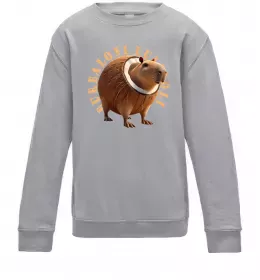 Детский Свитшот Tung tung tung sahur Серый меланж фото Детский Свитшот Tung tung tung sahur Серый меланж фото