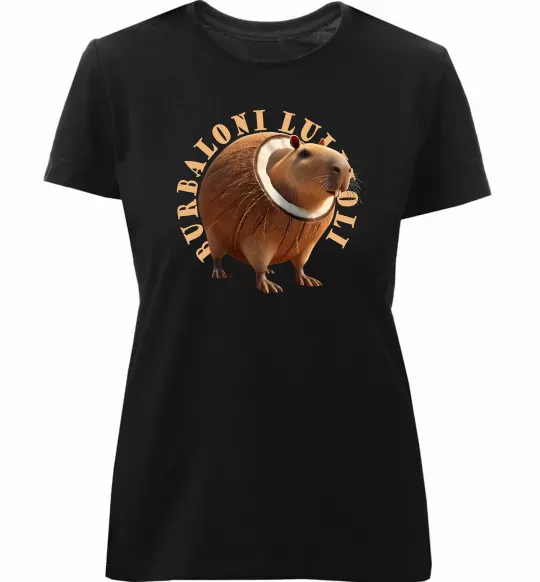 Жіноча преміум футболка Burbaloni luliloli Чорний фото