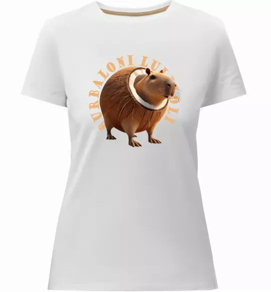 Жіноча преміум футболка Burbaloni luliloli Білий фото