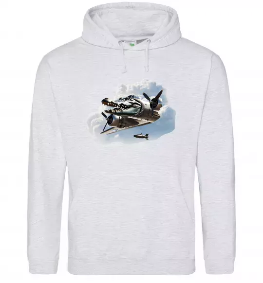 Женская толстовка (худи) Bombardiro Crokodilo Серый меланж фото