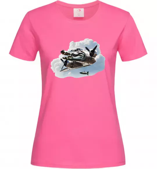 Жіноча футболка Bombardiro Crokodilo Яскраво-рожевий фото