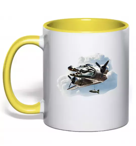 Чашка с цветной ручкой Bombardiro Crokodilo Солнечно желтый фото