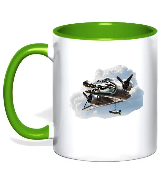 Чашка з кольоровою ручкою Bombardiro Crokodilo Лаймовий фото