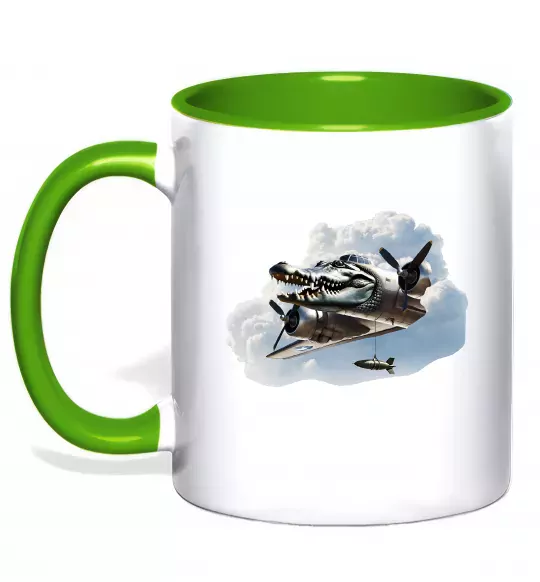 Чашка с цветной ручкой Bombardiro Crokodilo Зеленый фото