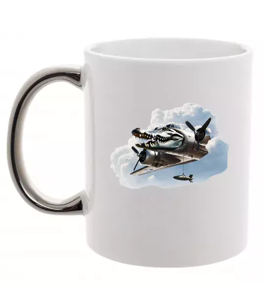 Чашка с цветной ручкой Bombardiro Crokodilo Серебро фото