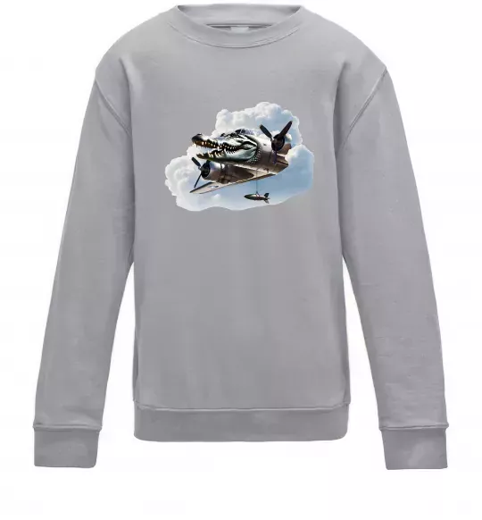 Детский Свитшот Bombardiro Crokodilo Серый меланж фото