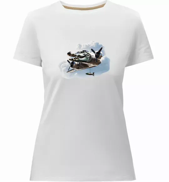 Жіноча преміум футболка Bombardiro Crokodilo Білий фото