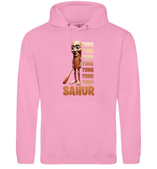 Мужская толстовка (худи) Tung tung tung sahur Розовый фото