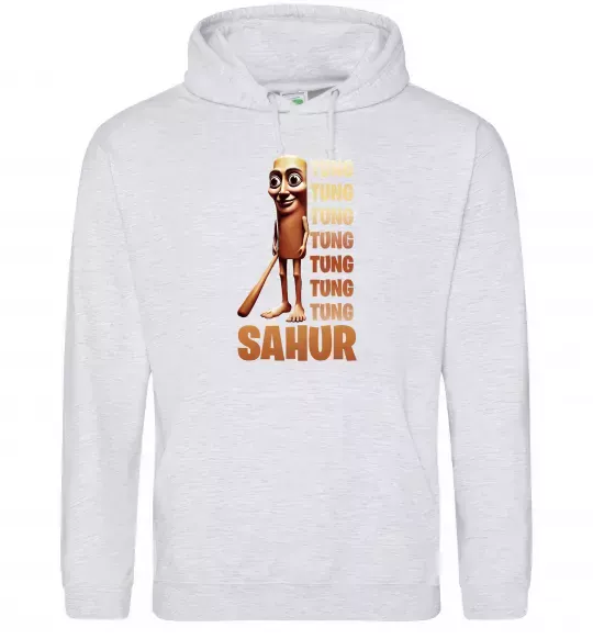 Жіноча толстовка (худі) Tung tung tung sahur Сірий меланж фото