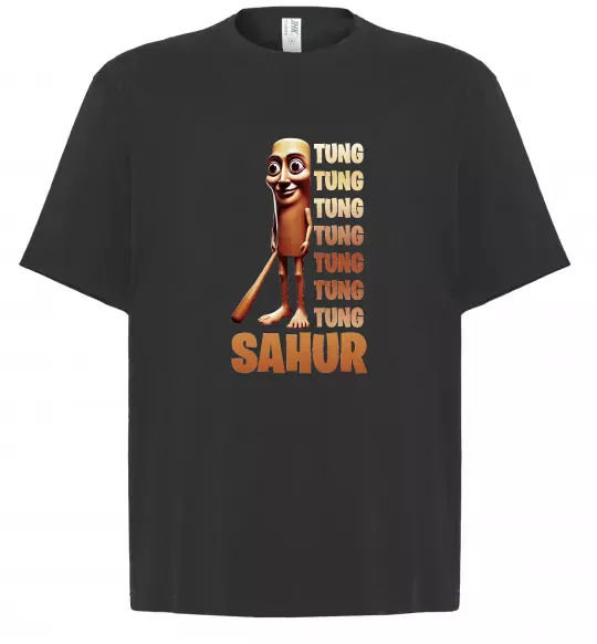 Футболка Оверсайз Tung tung tung sahur Чорний фото