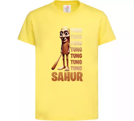 Детская футболка Tung tung tung sahur Лимонный фото
