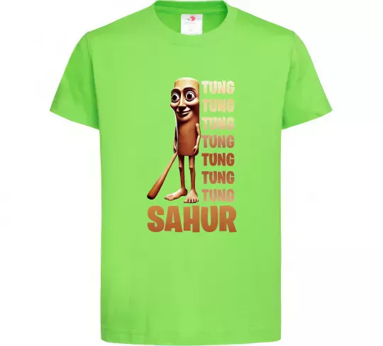 Детская футболка Tung tung tung sahur Лаймовый фото