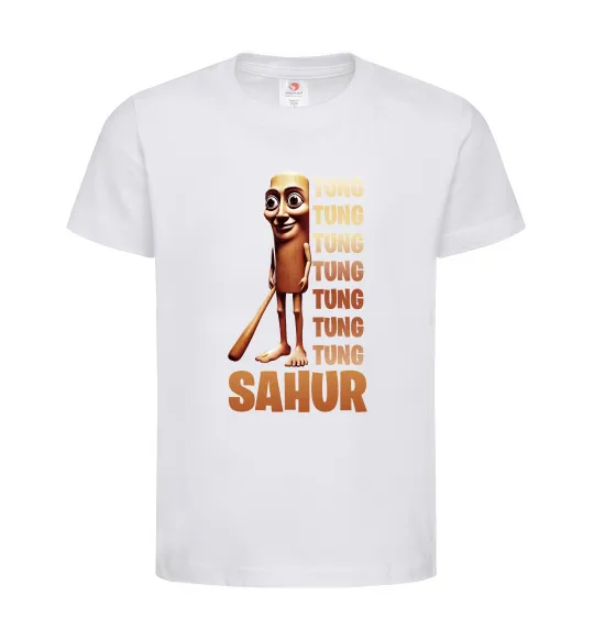 Дитяча футболка Tung tung tung sahur Білий фото