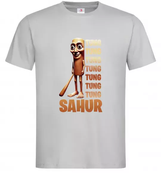 Чоловіча футболка Tung tung tung sahur Сірий фото