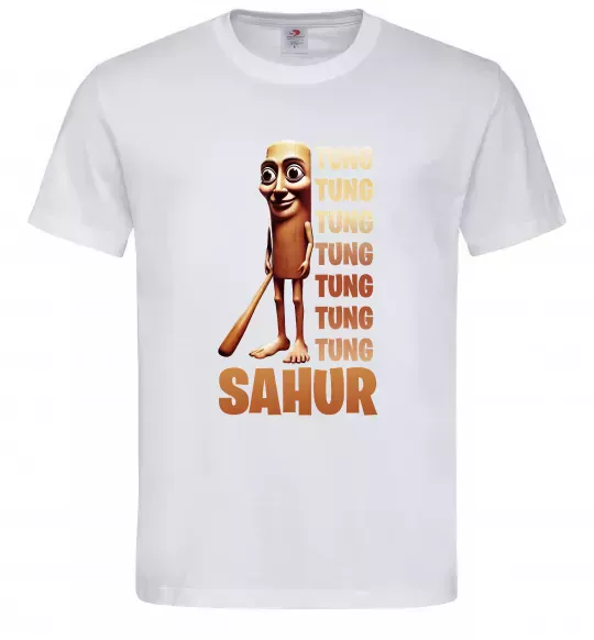 Чоловіча футболка Tung tung tung sahur Білий фото