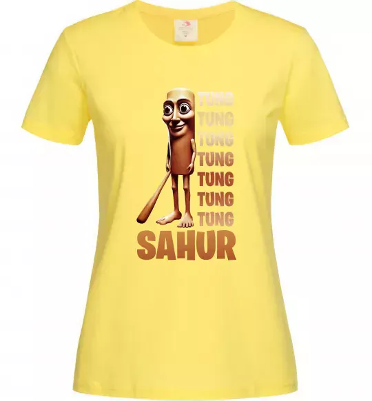 Жіноча футболка Tung tung tung sahur Лимонний фото